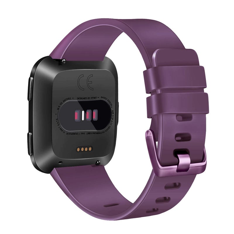 AK Sports Bands - Soft Elastomer Multi-colors Replacement Wristbands for Fitbit Versa 2 Smart Watch (Purple, Small) - Image 5
